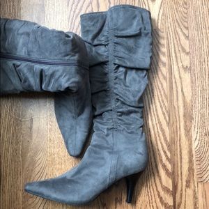 Grey tall boots